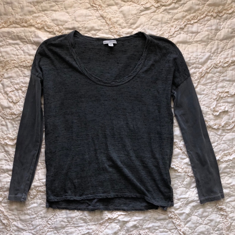 James Perse Colorblock Boxy Tee - Picture 2 of 6
